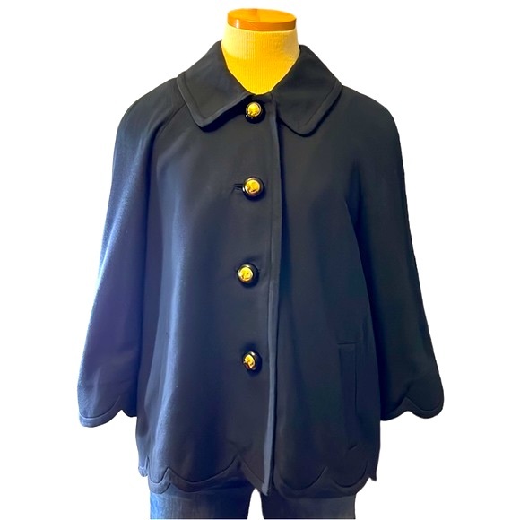 Florence Broadhurst for Kate Spade Buttoned Coat, Navy Blue, size 8 - Picture 4 of 15